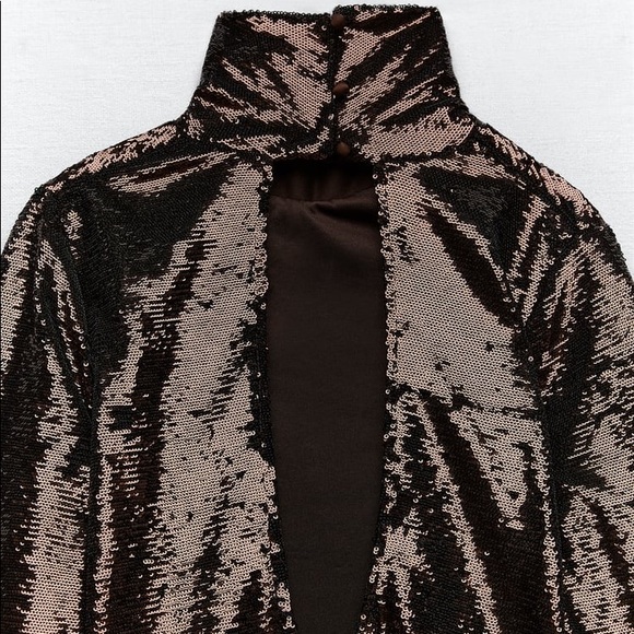 ZARA SEQUIN KNIT DRESS - Picture 10 of 11